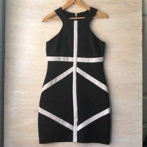 Bisou Bisou Black white dress Sz 8